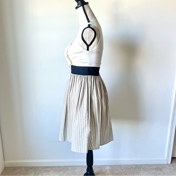 ANTHROPOLOGIE BURLAPP Sleeveless Striped Rosette Fit & Flare Dress—SZ. XS - Picture 5 of 16